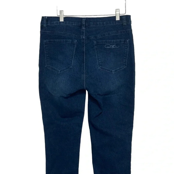 DG2 by Diane Gilman cropped dark blue jeans size 8 slimming stretch - Picture 4 of 6